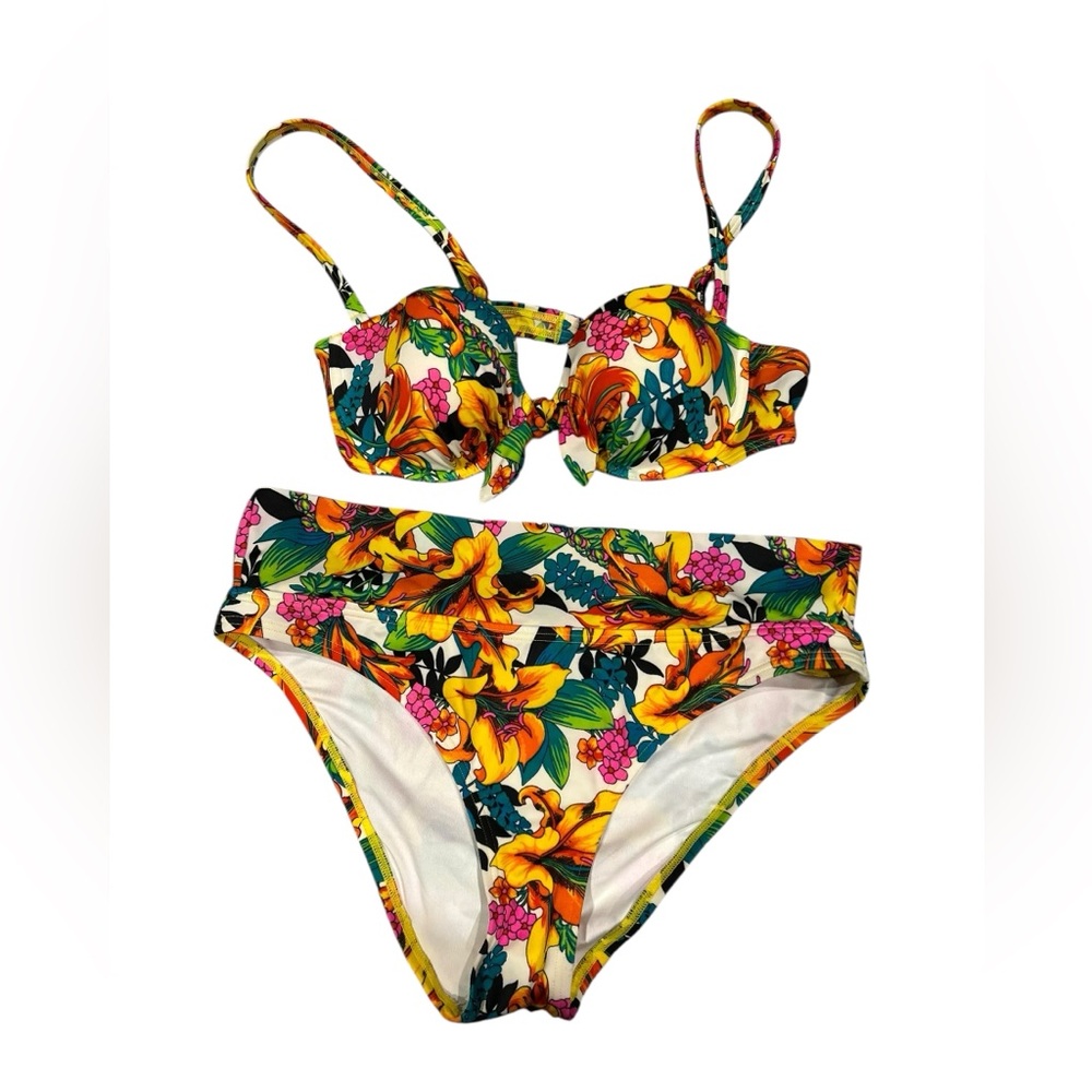 Victoria Secret Floral Bikini Set Underwire Top